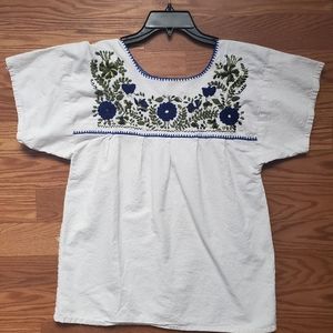 Mexican Floral Embroided Blouse